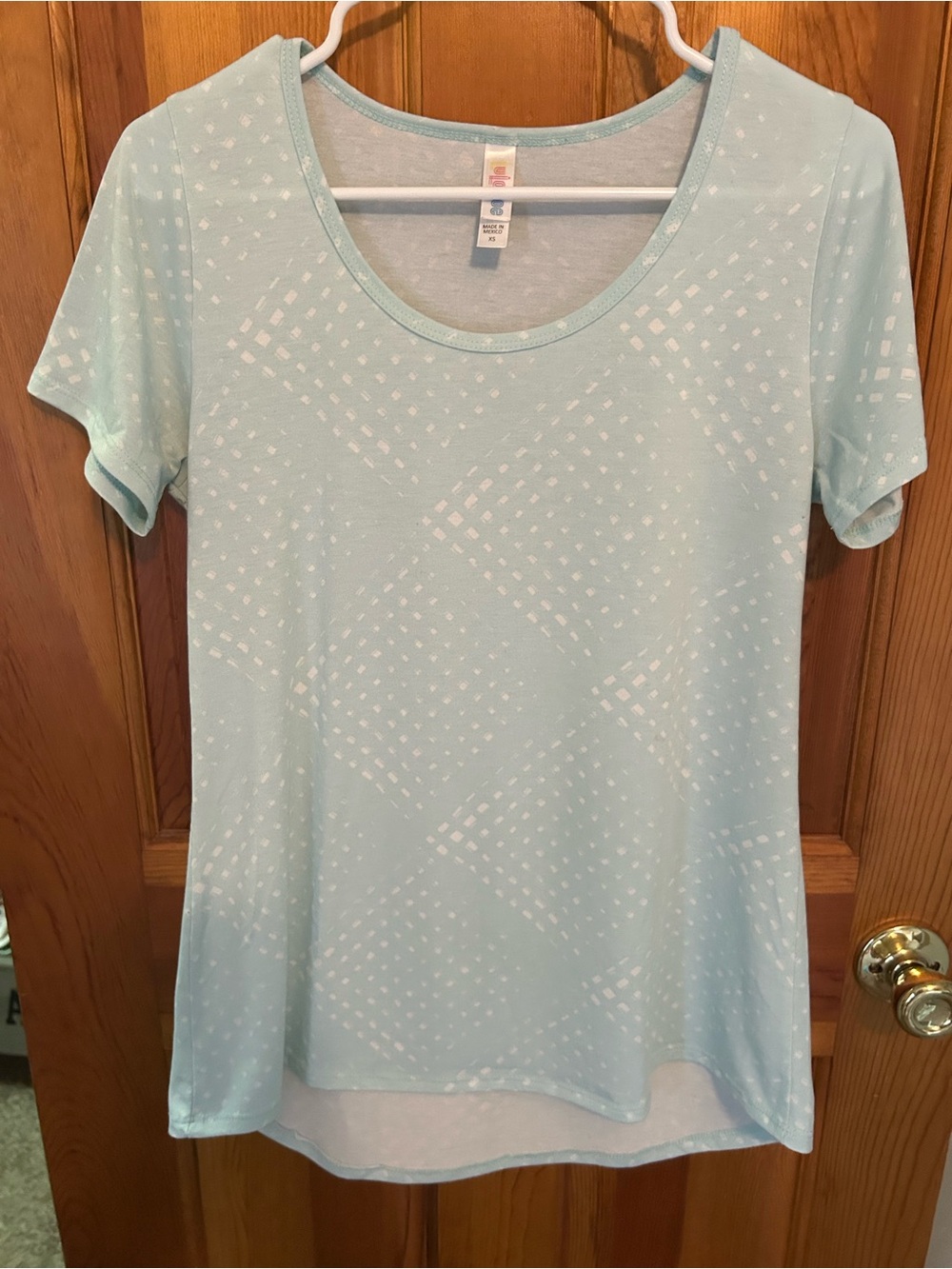 LuLaRoe Soft blue Short Sleeve Scoop Neck Top